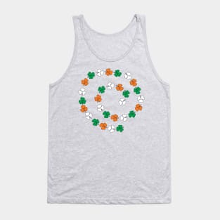 Green White Orange St Patricks Day Shamrock Spiral Tank Top